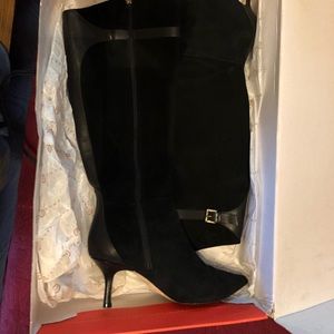 Ivanka Trump Black Suede Boot. Size 10. 3” Heel.
